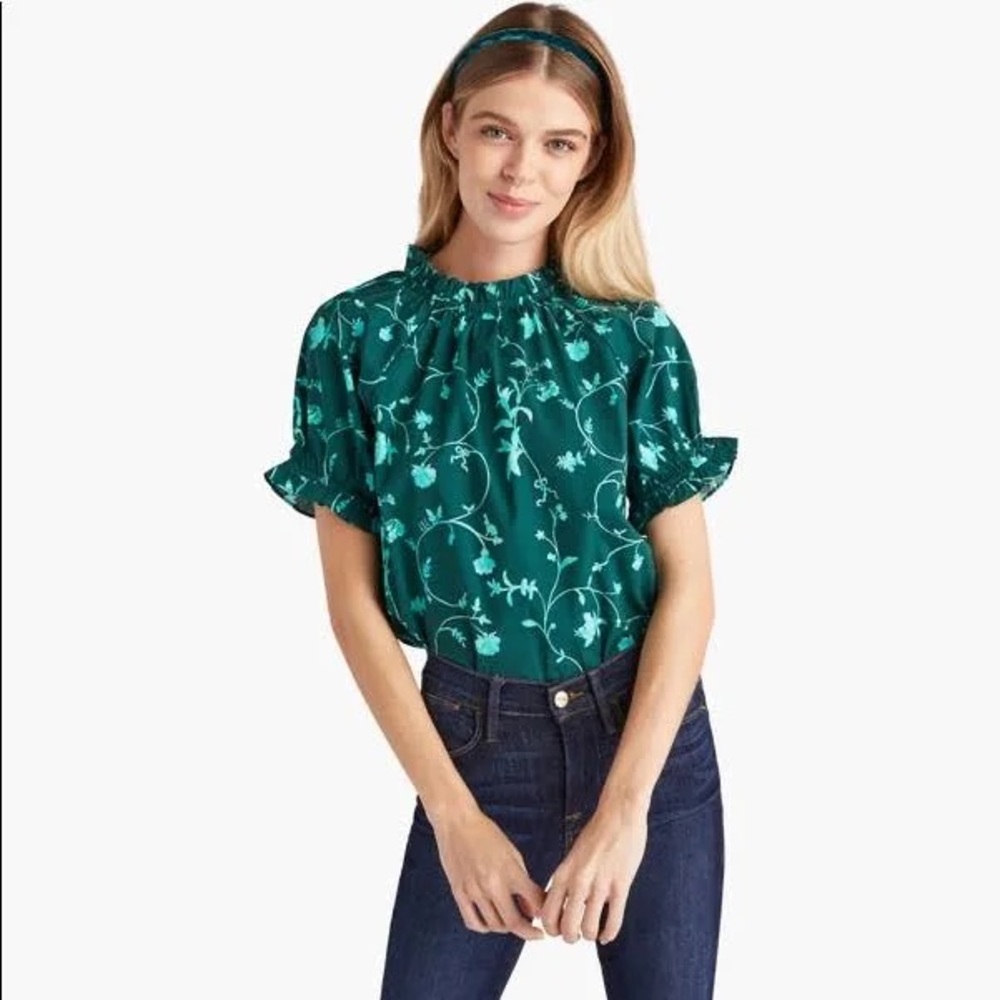 Hill house Kit top in Emerald Botanical